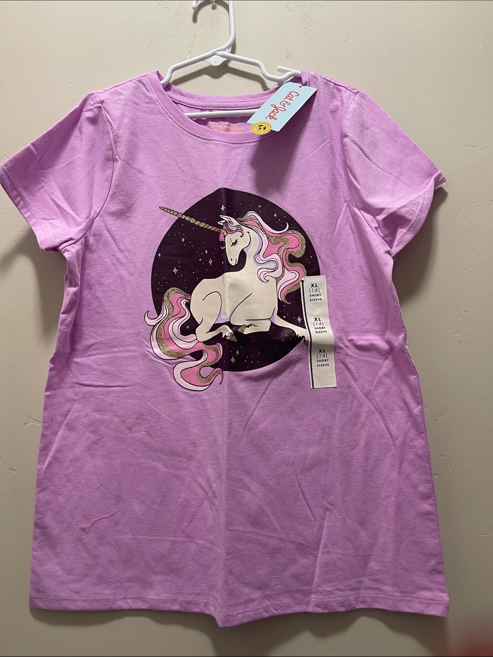 Cat & Jack Girls' Pink Unicorn Graphic Tee - Kids Shirts & Tops